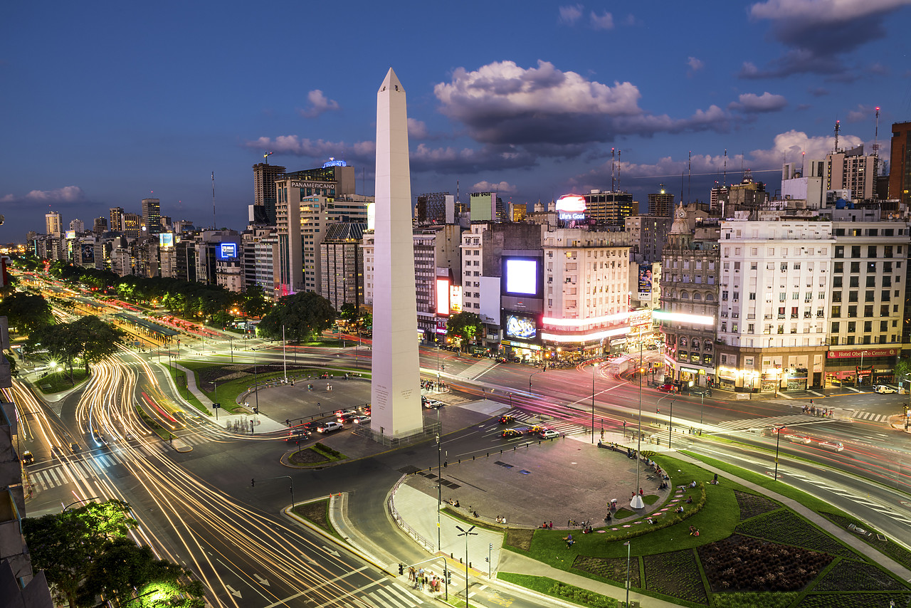 #150057-1 - 9th of July Avenue at Night, Buenos Aires, Argentina, South America