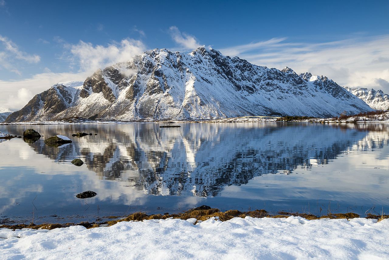 #150121-1 - Svarttinden Mountain Reflections, Lofoten Islands, Norway