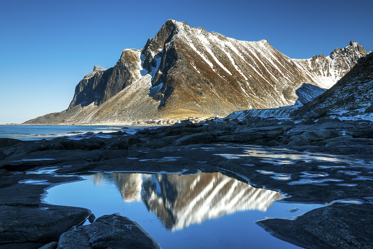 #150135-1 - Bjorntinden Reflecting in Tidepool, Lofoten Islands, Norway