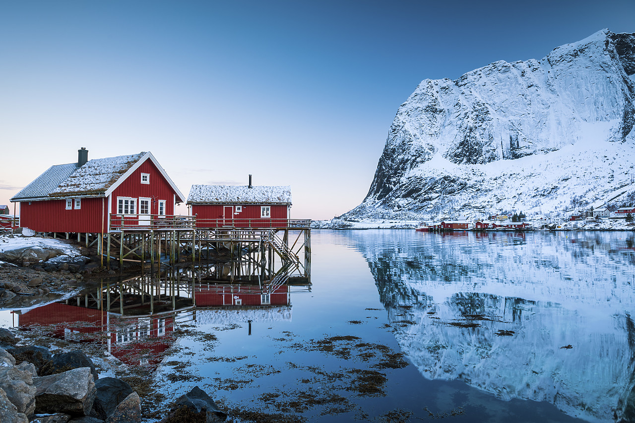 #150141-1 - Red Fishing Cabins in Reine, Lofoten Islands, Norway