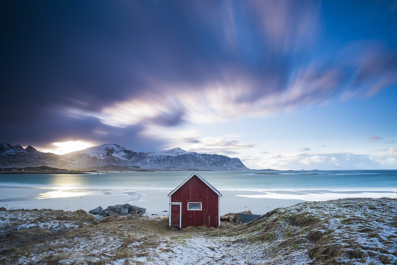 #150150-1 - Red Fishing Hut, Ramberg, Lofoten Islands, Norway