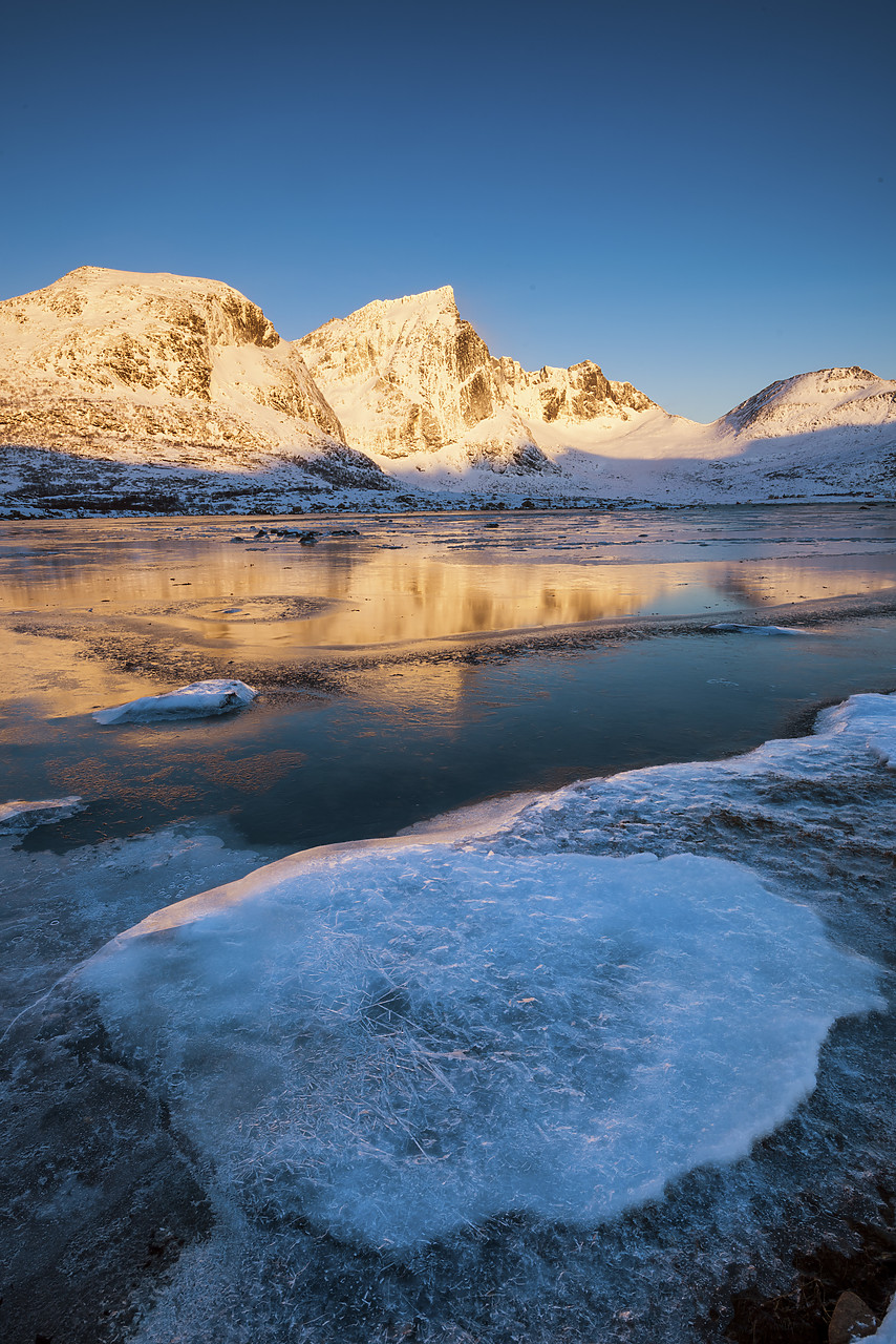 #150176-2 - Frozen Flakstadpollen, Lofoten Islands, Norway