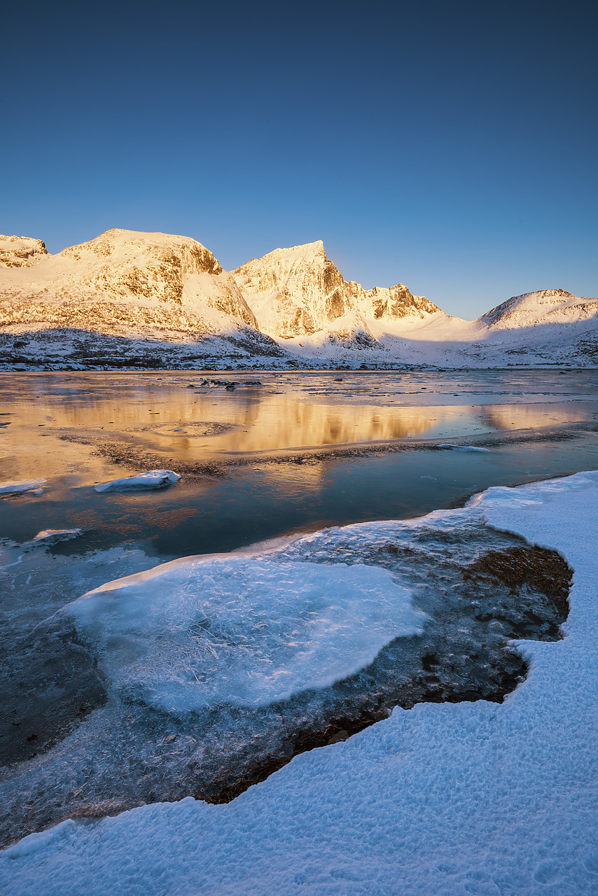 #150176-3 - Frozen Flakstadpollen, Lofoten Islands, Norway