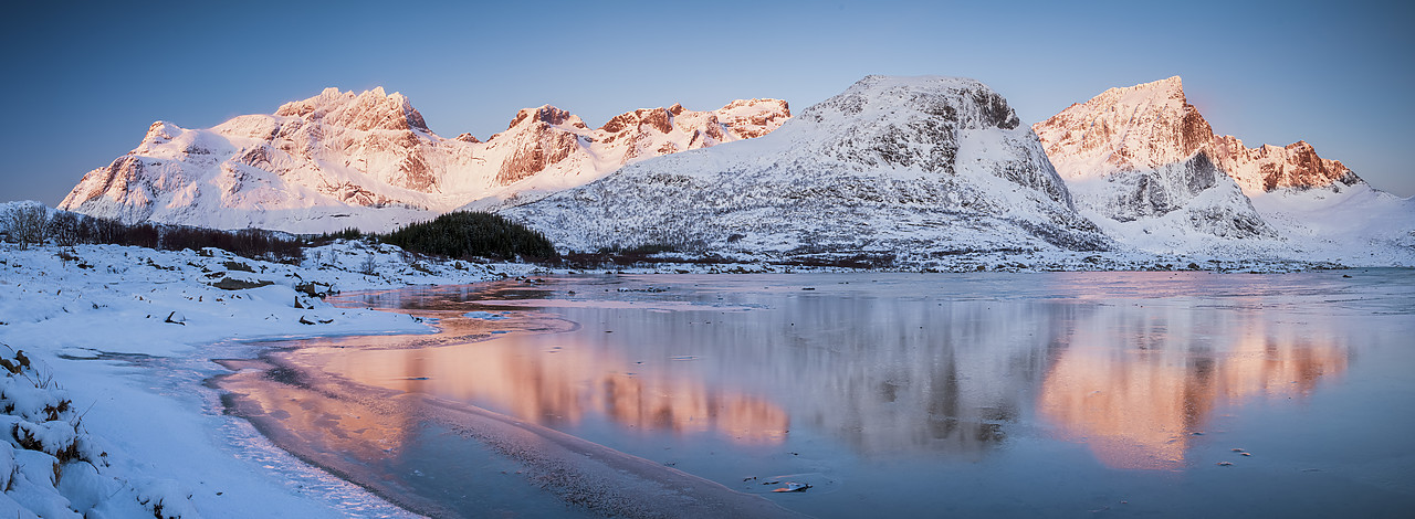 #150184-1 - First Light on Mountains in Winter, Lofoten Islands, Norway