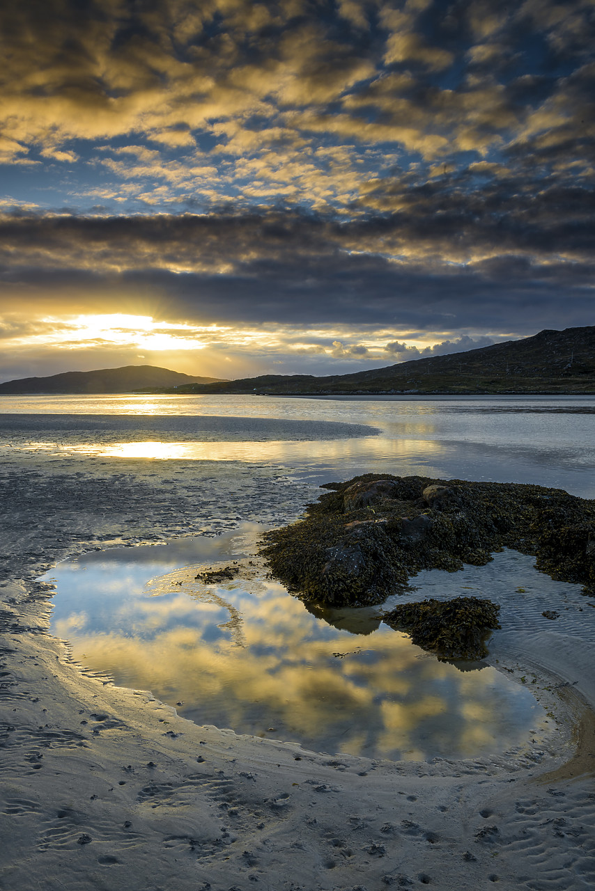 #150383-2 - Tide-pool Reflections at Sunset, Isle of Harris, Outer Hebrides, Scotland
