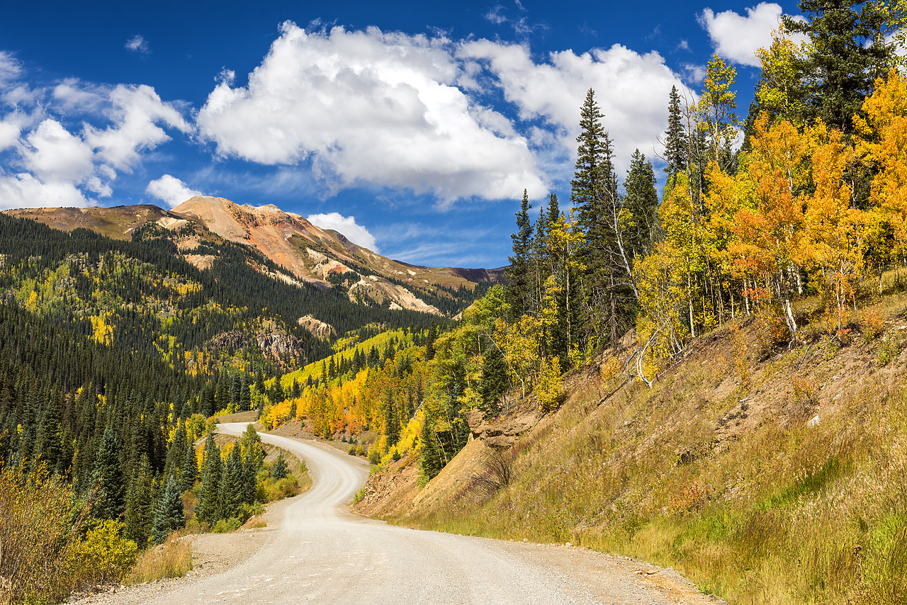 #150460-1 - Road to Red Mountain in Autumn, Silverton, Colorado, USA
