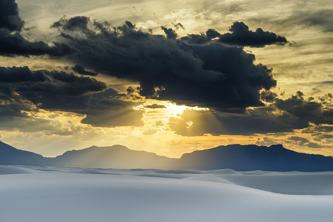 #150473-1 - Sunset over Sand Dunes,  White Sands National Monument, Alamogordo, New Mexico, USA