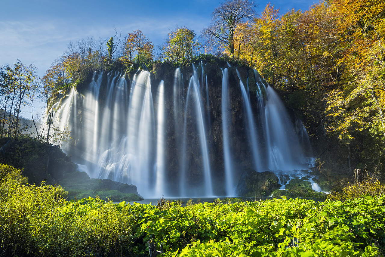 #150493-1 - Cascading Waterfall in Autumn,  Plitvice National Park, Croatia