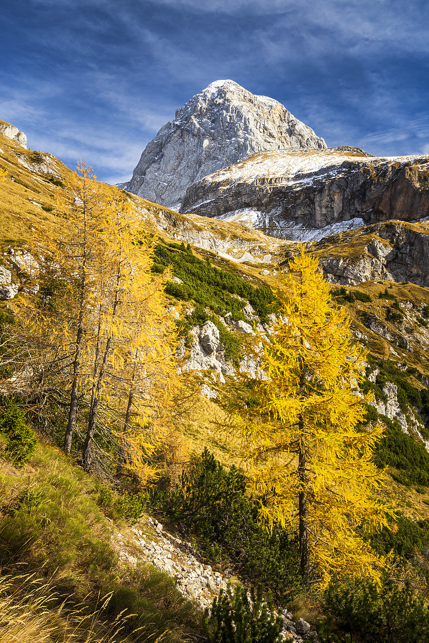 #150523-1 - Mt. Mangart in Autumn, Triglav National Park, Slovenia, Europe