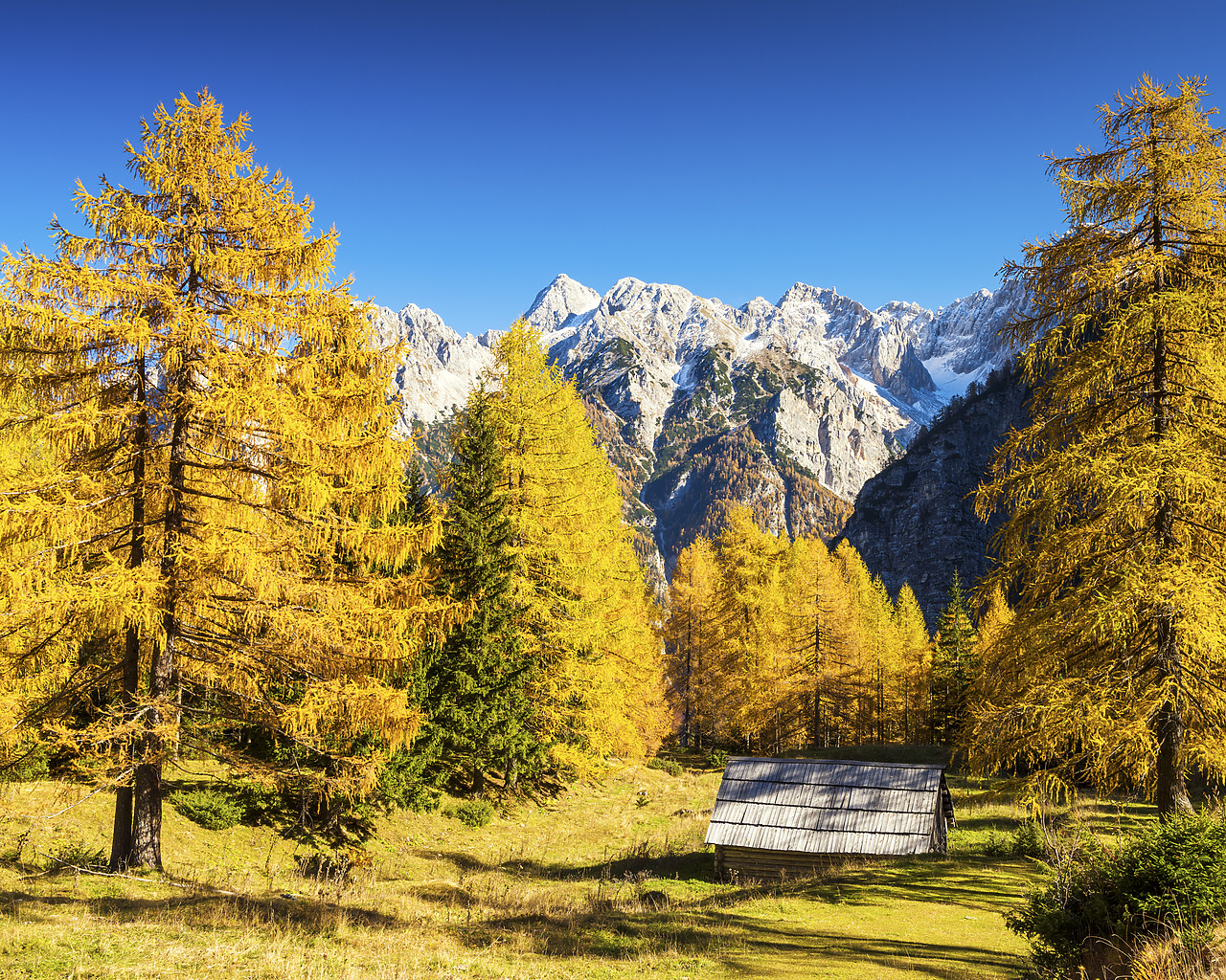 #150529-1 - Julian Alps in Autumn, near Kranjska Gora, Slovenia, Europe