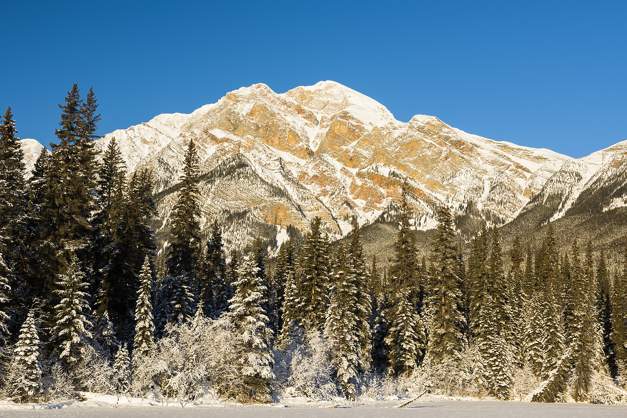 #150567-1 - Pyramid Mountain in Winter, Jasper National Park, Alberta, Canada