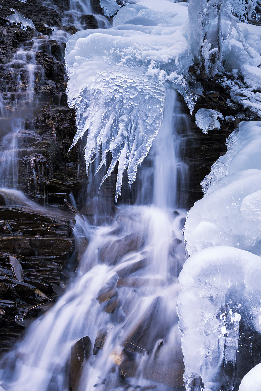 #150575-1 - Ice Formations at Fan Falls, Jasper National Park, Alberta, Canada