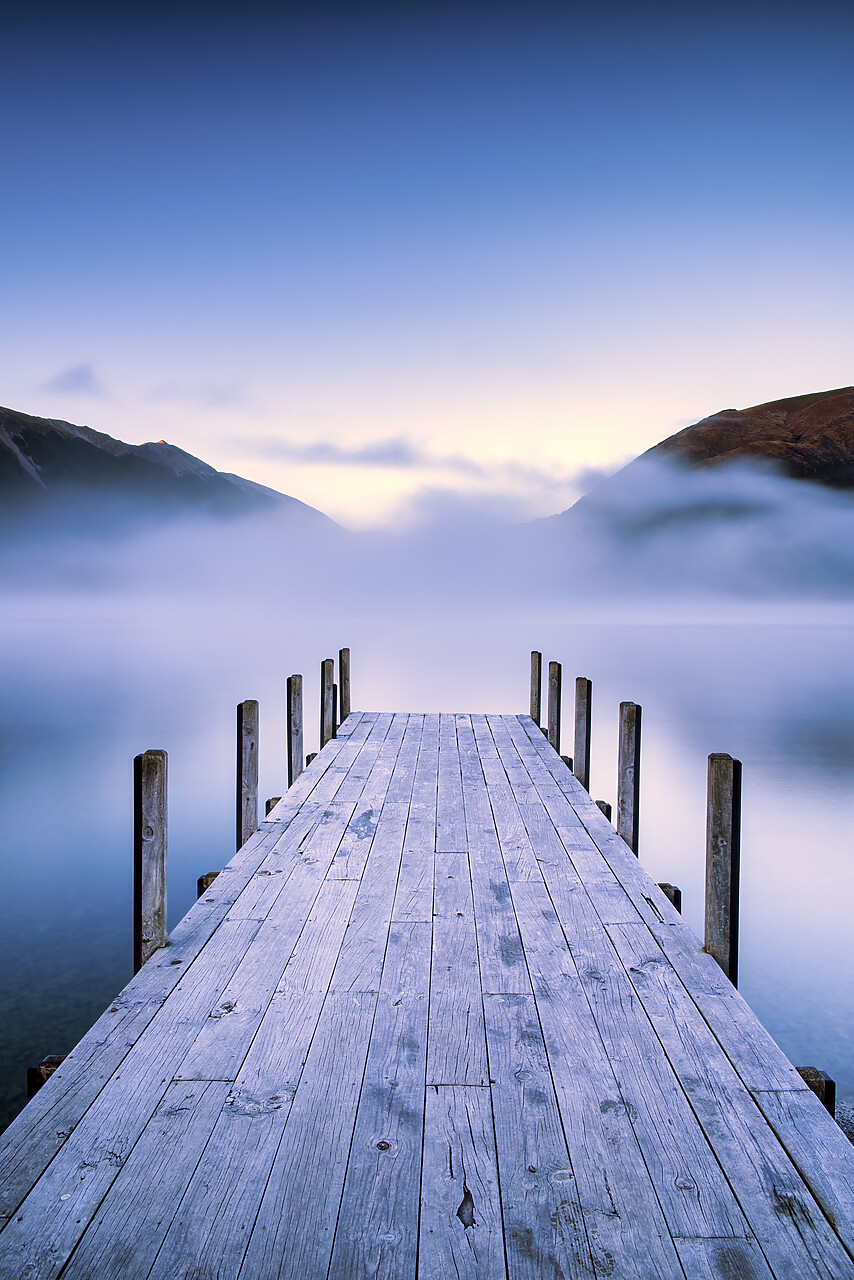 #160172-2 - Jetty in Mist, Lake Rotoiti, New Zealand