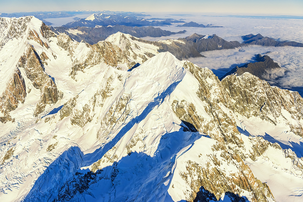 #160240-1 - Aerial View of Mt. Cook & Mt. Tasman, New Zealand