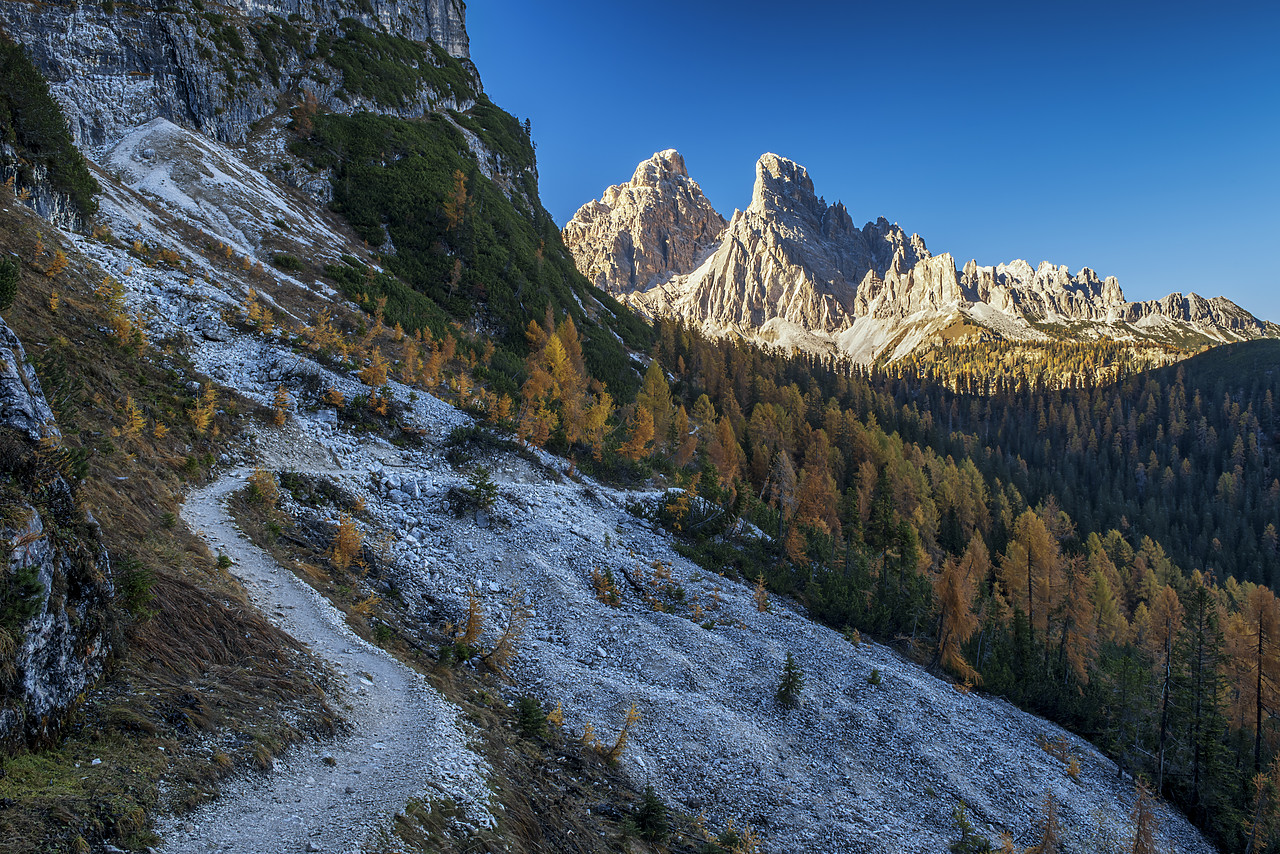 #160413-1 - Footpath Leading to Tre Croci in Autumn, Dolomites, Veneto, Italy
