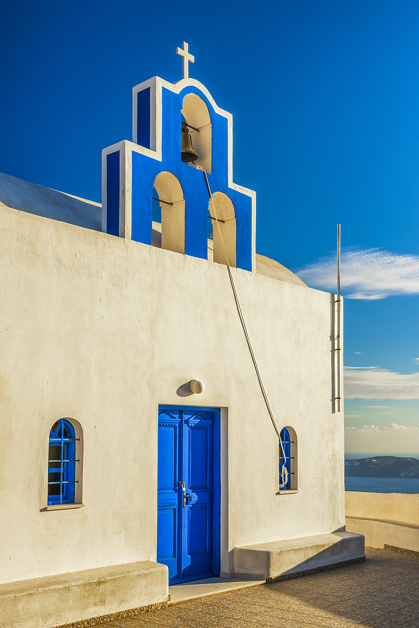 #160441-1 - Blue Door & Bell Tower, Santorini, Cyclades, Greece
