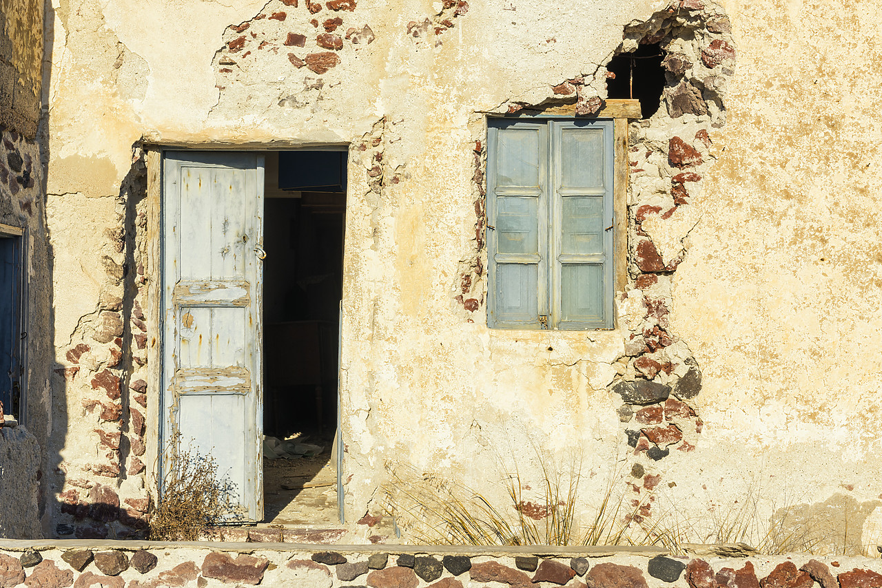 #160452-1 - Rustic Door & Window, Oia, Santorini, Cyclades, Greece