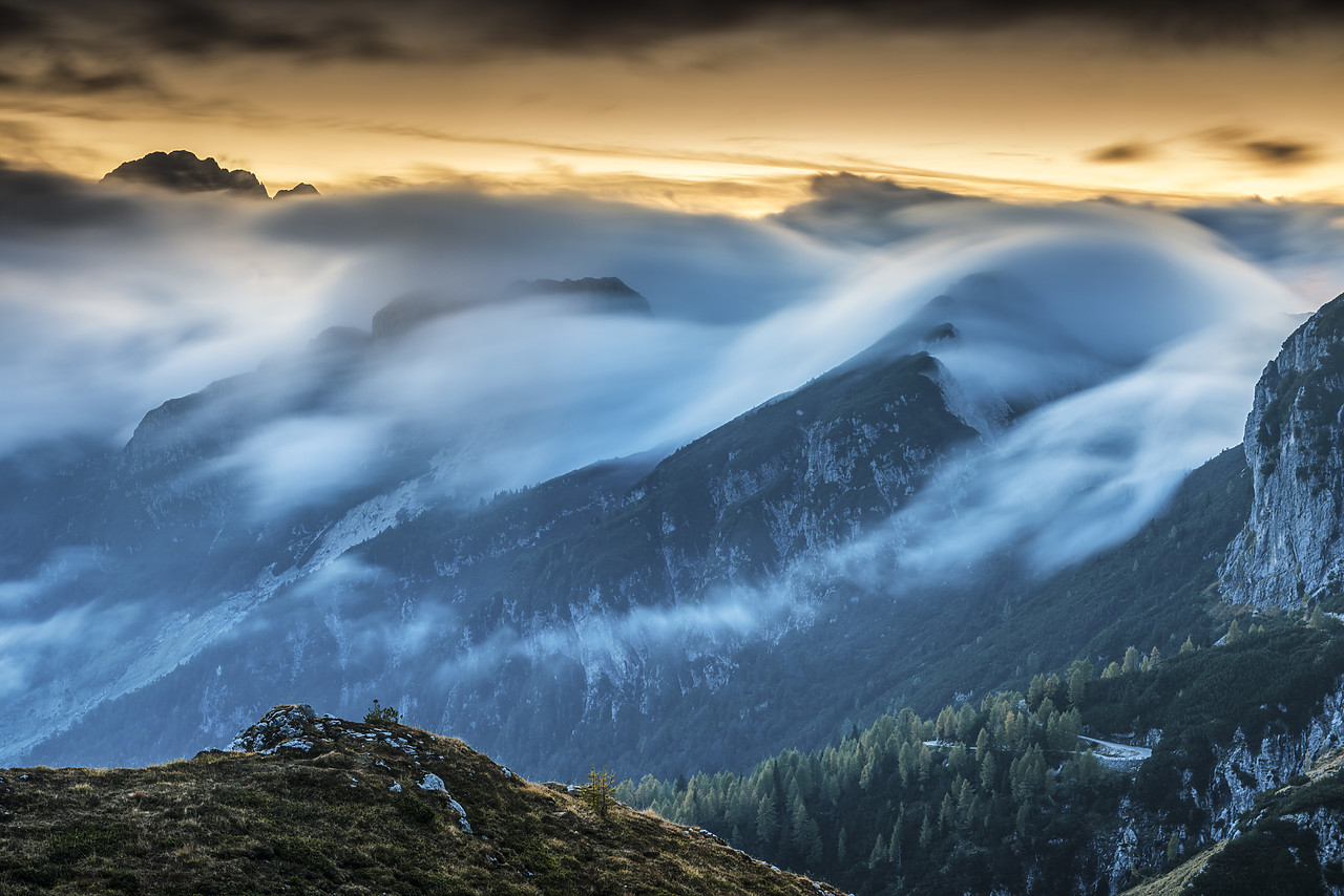 #160475-1 - Mist in the Julian Alps from Margart Pass, Triglav National Park, Slovenia