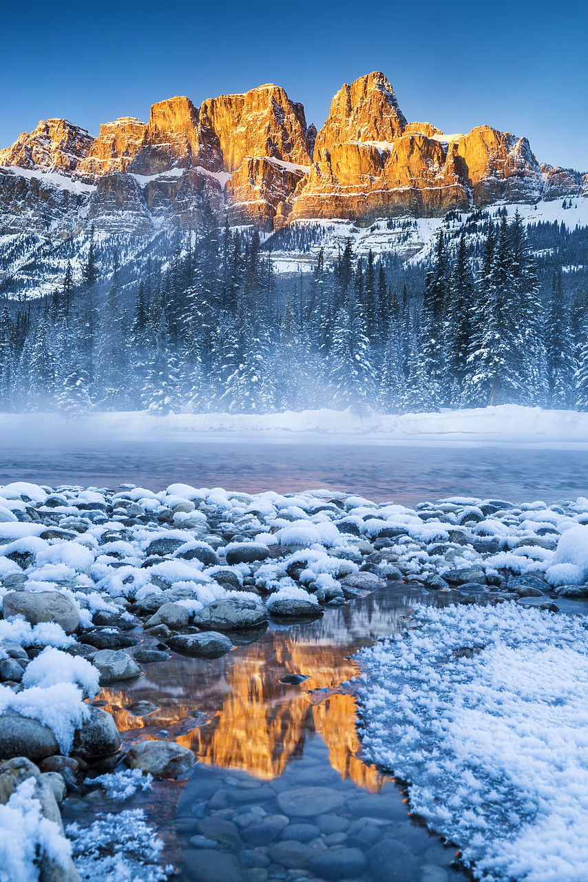 #170003-1 - Castle Mountain in Winter, Banff National Park, Alberta, Canada