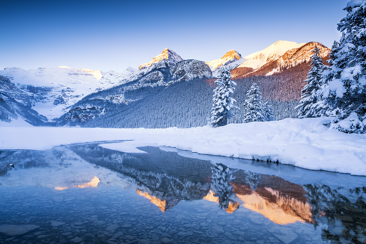 #170005-1 - Lake Louise Winter Reflections, Banff National  Park, Alberta, Canada