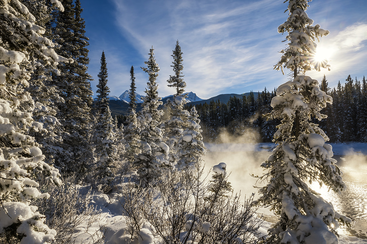 #170024-1 - Mist over Bow River in Winter, Banff National  Park, Alberta, Canada