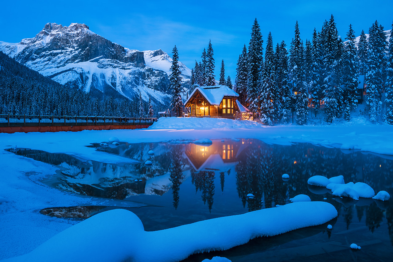 #170029-1 - Chalet Reflections at Twilight, Emerald Lake, Yoho National Park, British Columbia, Canada