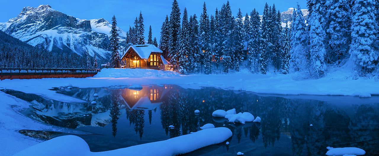 #170029-3 - Chalet Reflections at Twilight, Emerald Lake, Yoho National Park, British Columbia, Canada