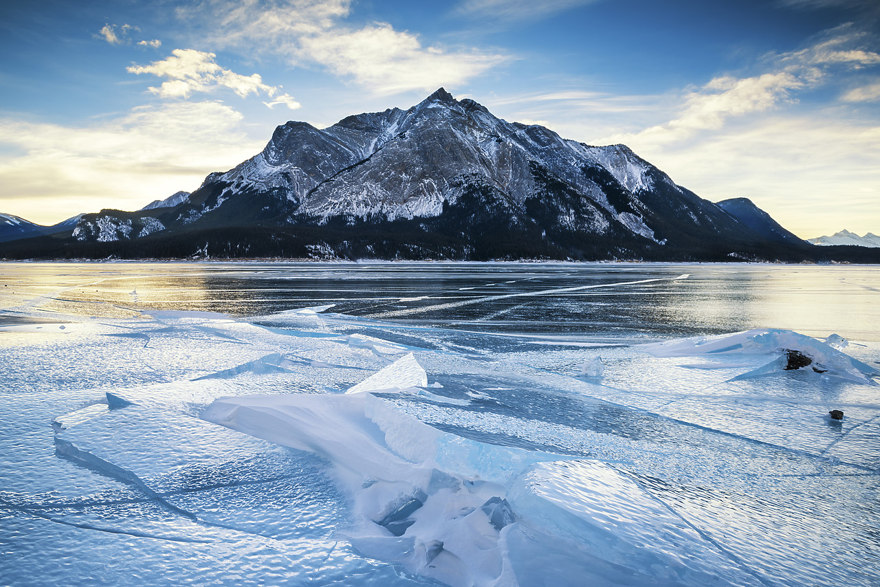 #170034-1 - Mt. Michener & Abraham Lake in Winter, Kootenay Plains, Alberta, Canada