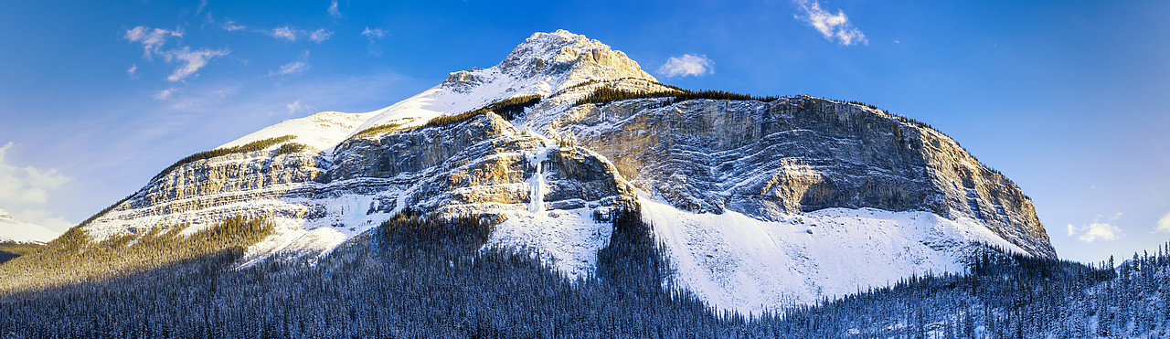 #170037-1 - Frozen Stanley Falls & Sunwapta Peak, Jasper National Park, Alberta, Canada
