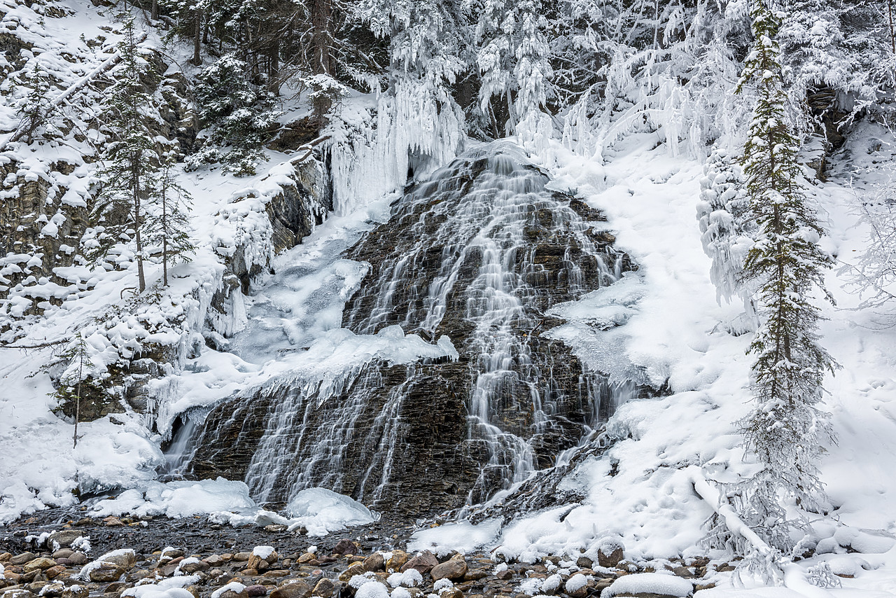 #170041-1 - Fan Falls in Winter, Jasper National Park, Alberta, Canada