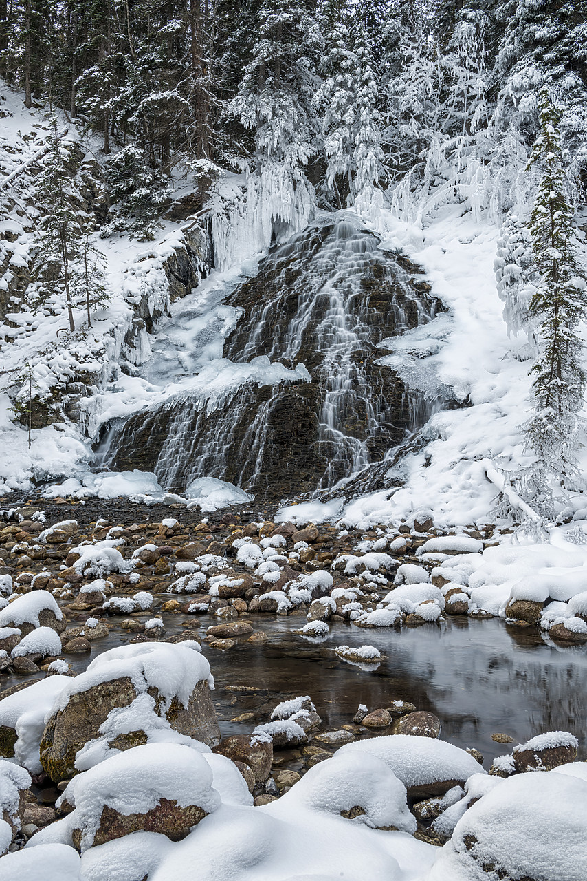 #170041-2 - Fan Falls in Winter, Jasper National Park, Alberta, Canada