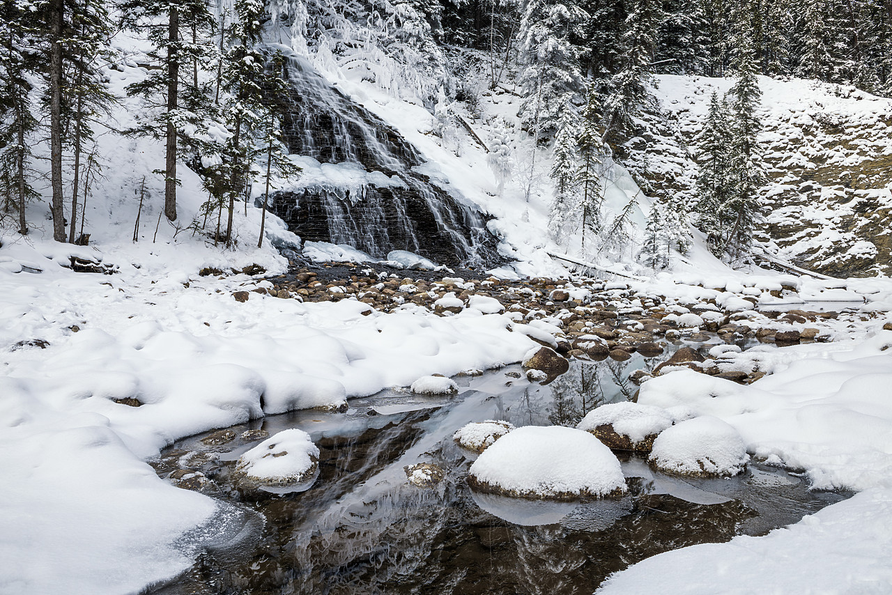 #170042-1 - Fan Falls in Winter, Jasper National Park, Alberta, Canada