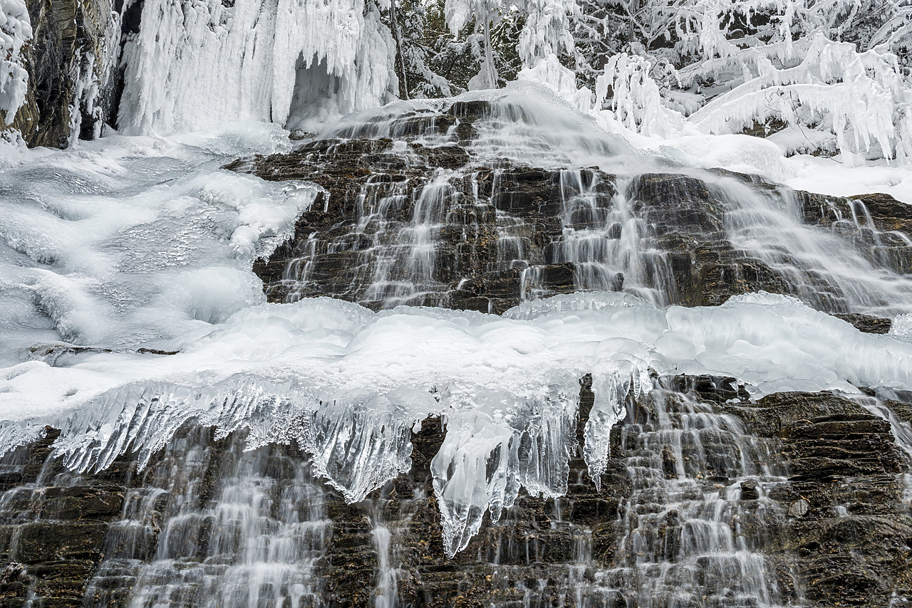 #170045-1 - Fan Falls in Winter, Jasper National Park, Alberta, Canada