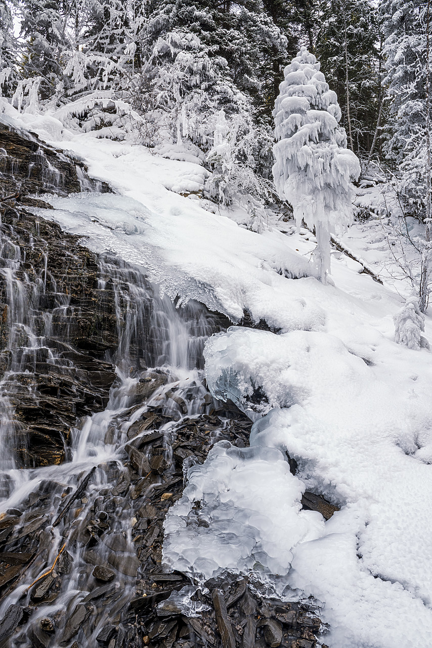 #170046-1 - Fan Falls in Winter, Jasper National Park, Alberta, Canada
