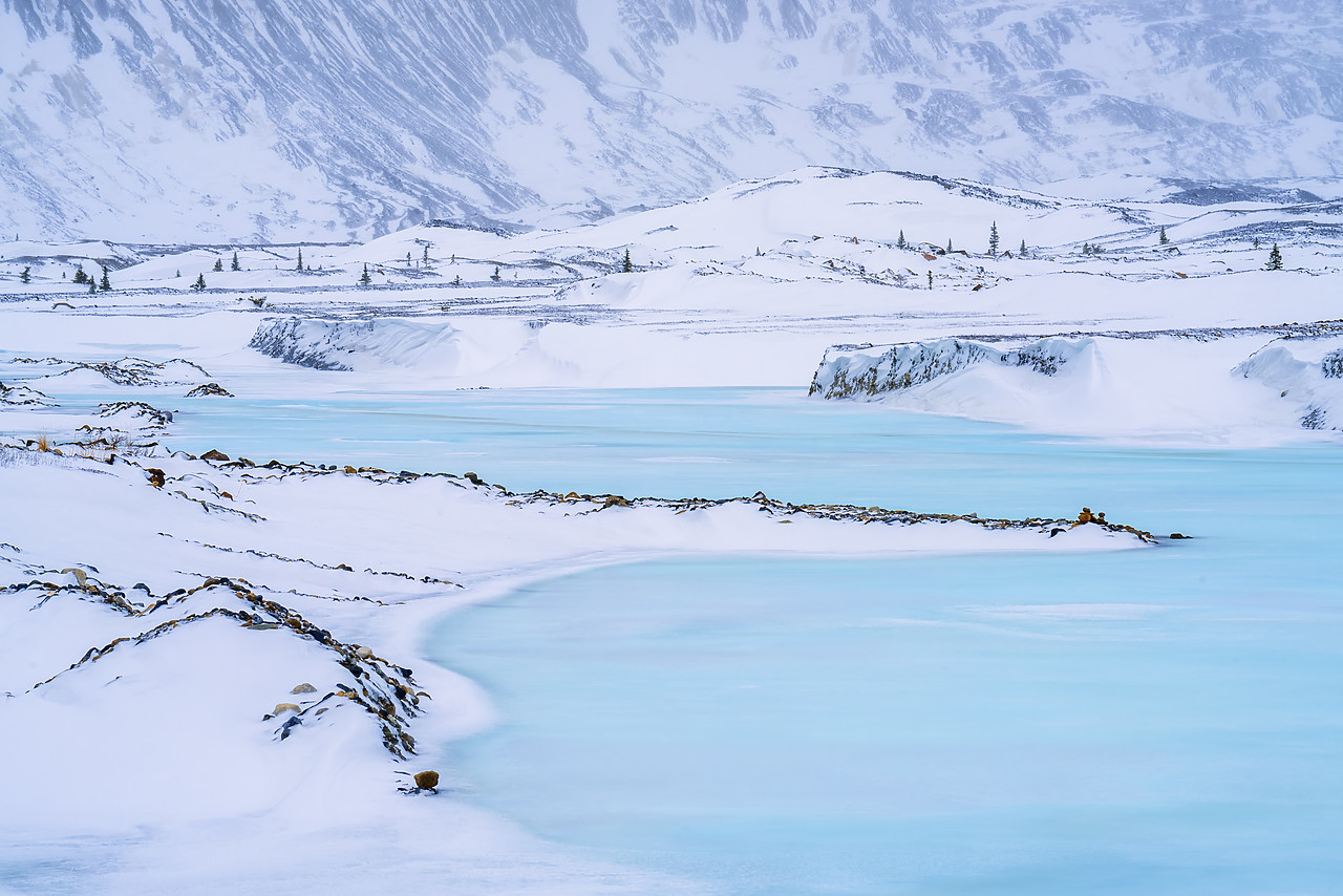 #170057-1 - Frozen Turquiose Lake, Jasper National Park, Alberta, Canada