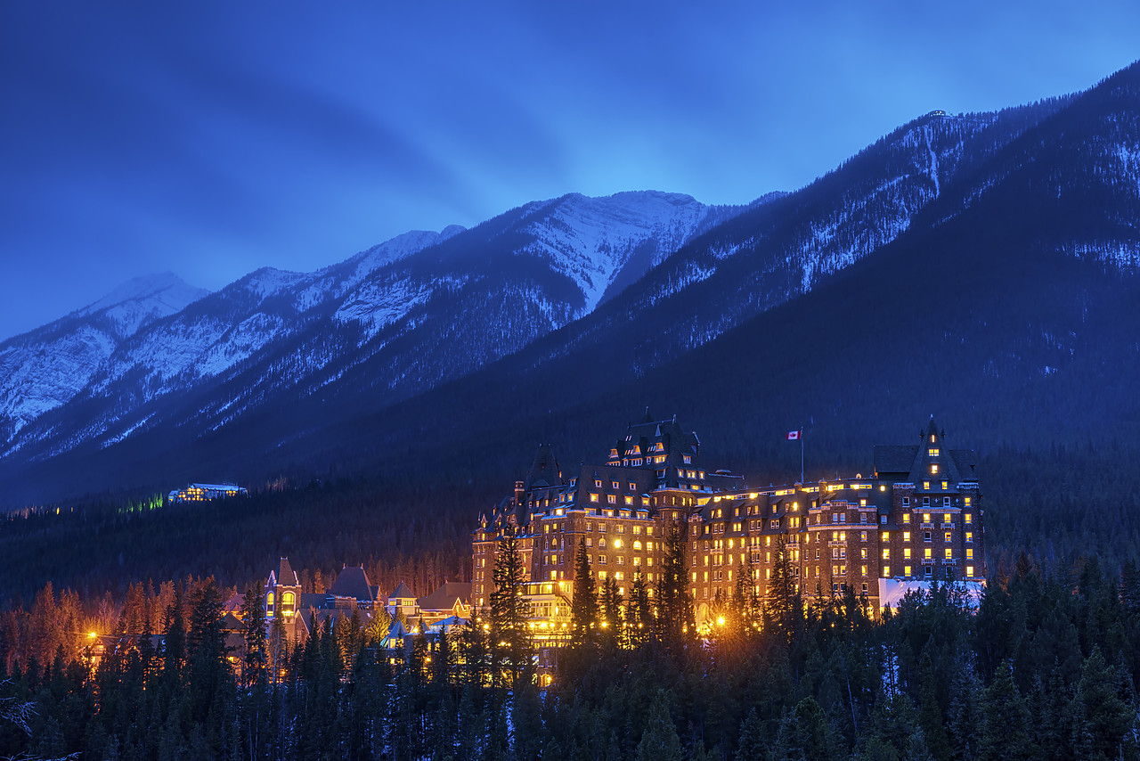 #170063-1 - Banff Springs Hotel at Twilight, Banff National Park, Alberta, Canada
