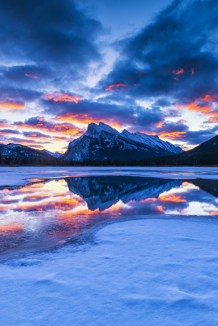 #170064-2 - Mt. Rundle Reflecting in Vermillion Lakes at Sunrise, Banff National Park, Alberta, Canada