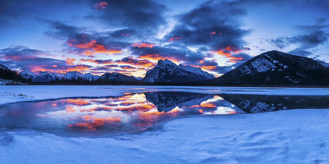 #170064-3 - Mt. Rundle Reflecting in Vermillion Lakes at Sunrise, Banff National Park, Alberta, Canada