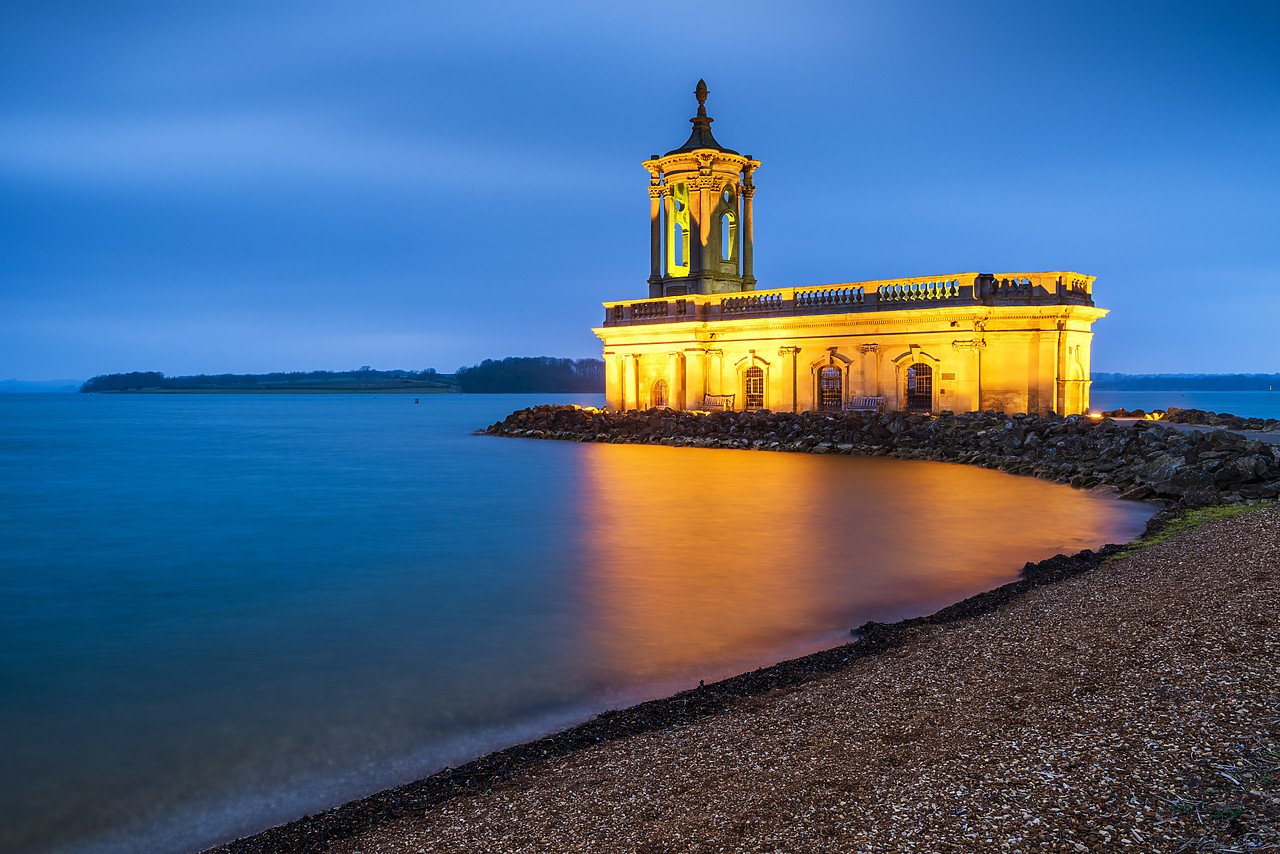 #170071-1 - Twilight at St. Matthew's Church, Normanton, Rutland Water, Leicestershire, England