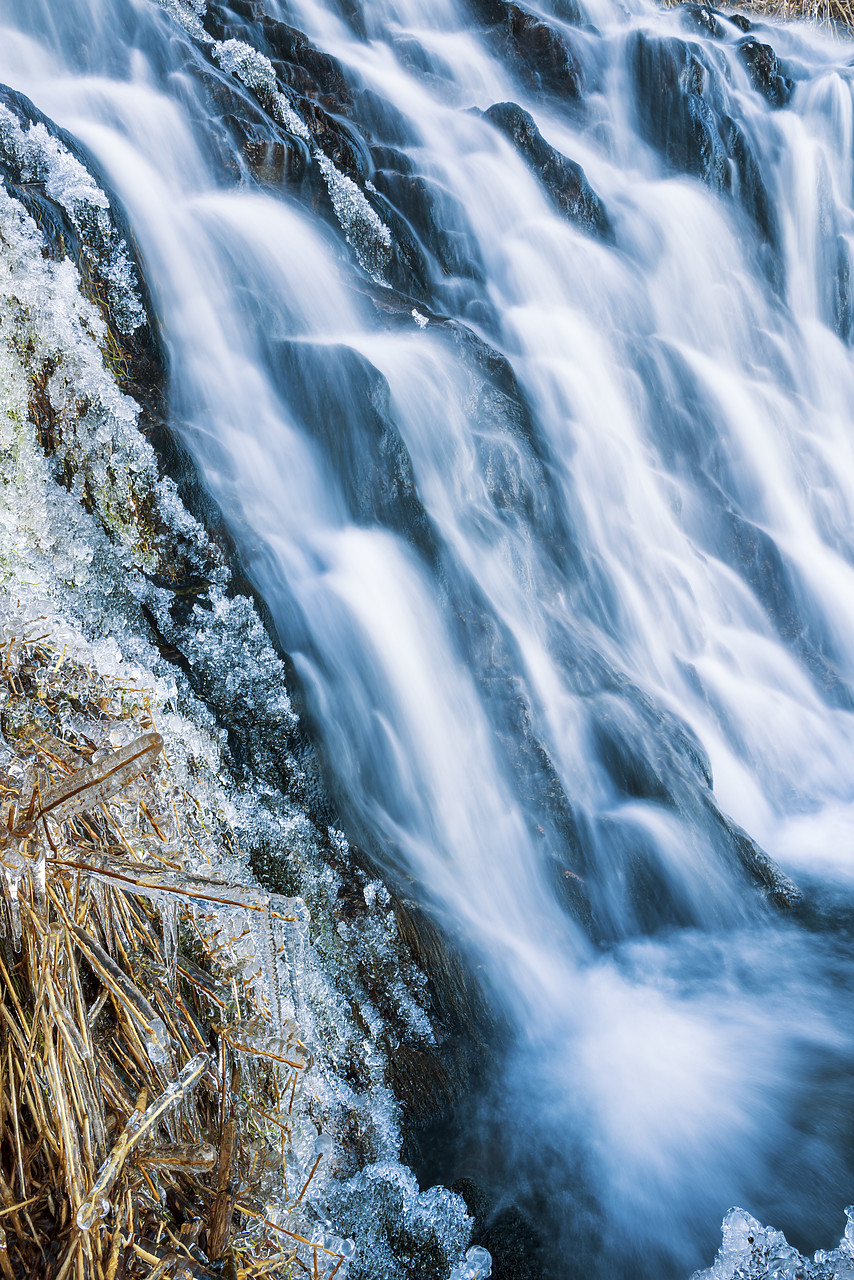 #170081-2 - Winter Waterfall, Myrland, Lofoten Islands, Norway