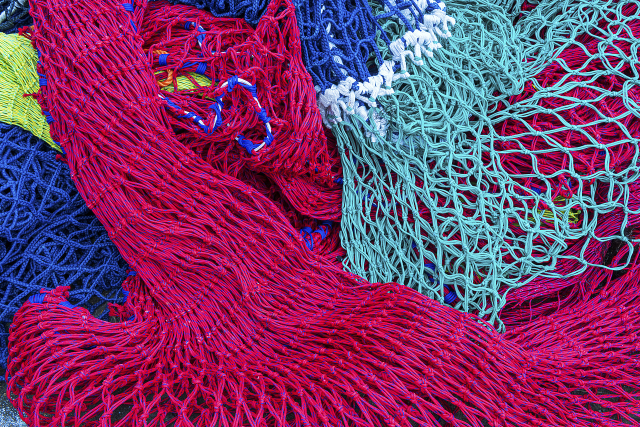 #170102-1 - Colourful Fishing Nets, Lofoten Islands, Norway