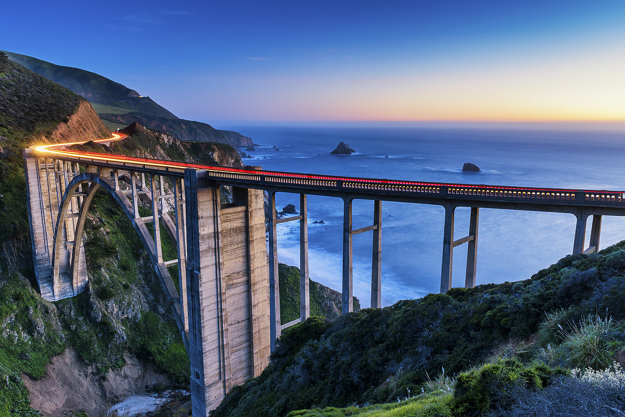 #170144-1 - Bixby Bridge at Twilight, Big Sur, California, USA