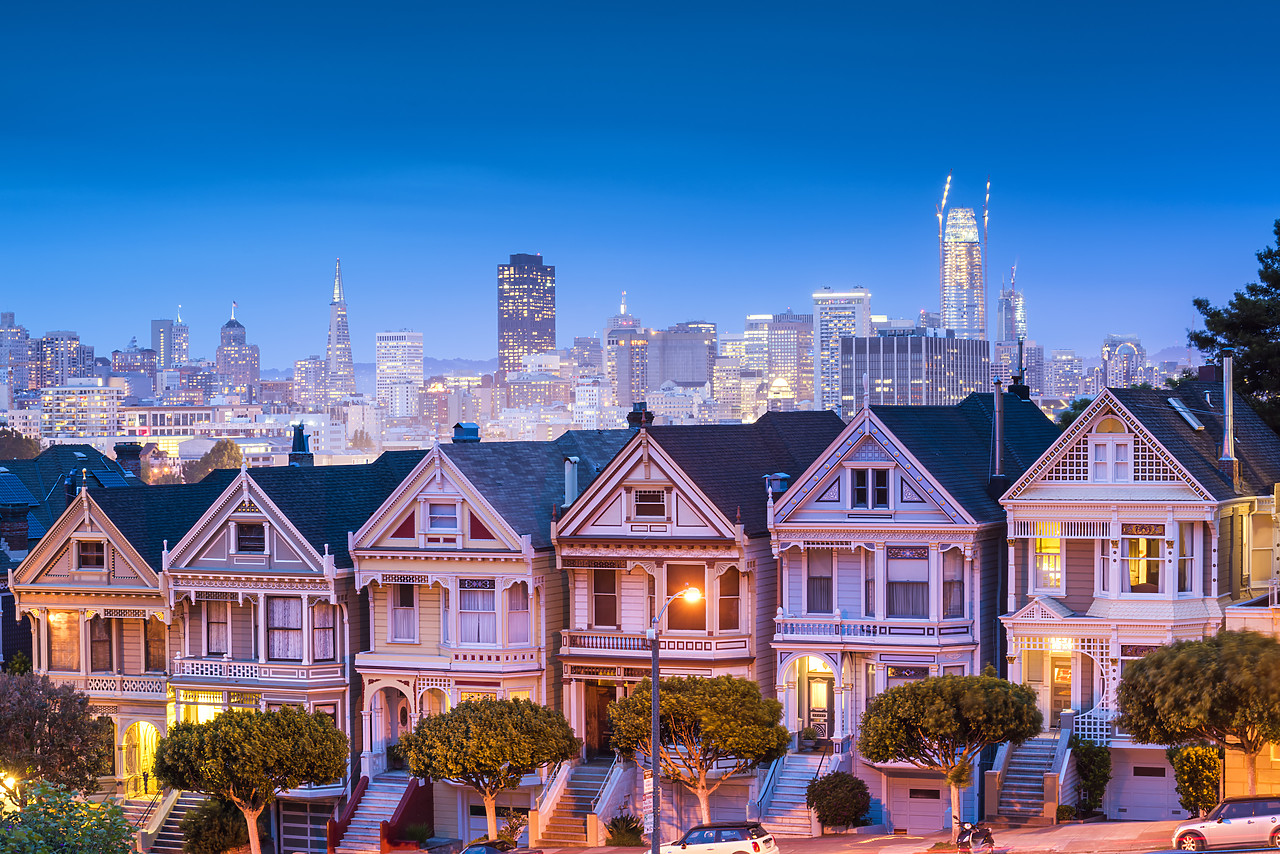 #170146-1 - Painted Ladies & Skyline, San Francisco, California, USA