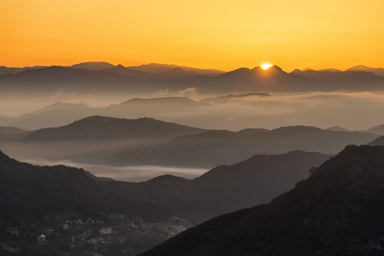 #170157-1 - Sunrise over Misty Santa Monica Mountains, California, USA