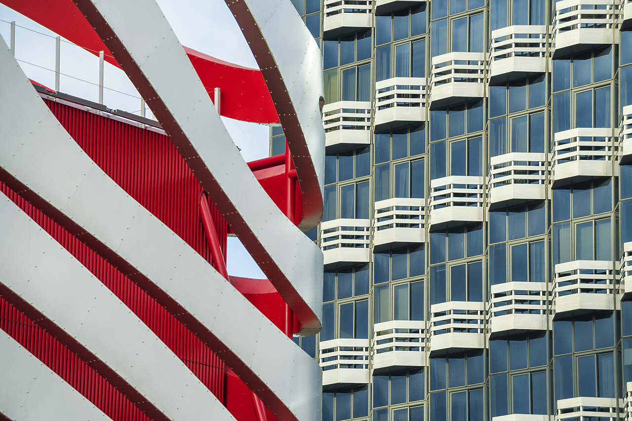 #170200-1 - Modern Architecture Detail, Peterson Automotive Museum Building, Los Angeles, CA, USA