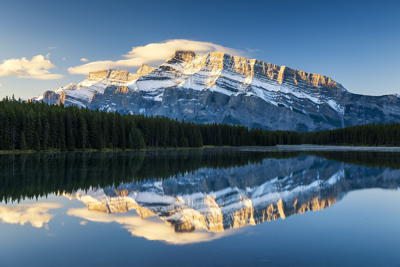 #170331-1 - Mt. Rundle Reflecting in Two Jacks Lake, Banff National Park, Alberta, Canada