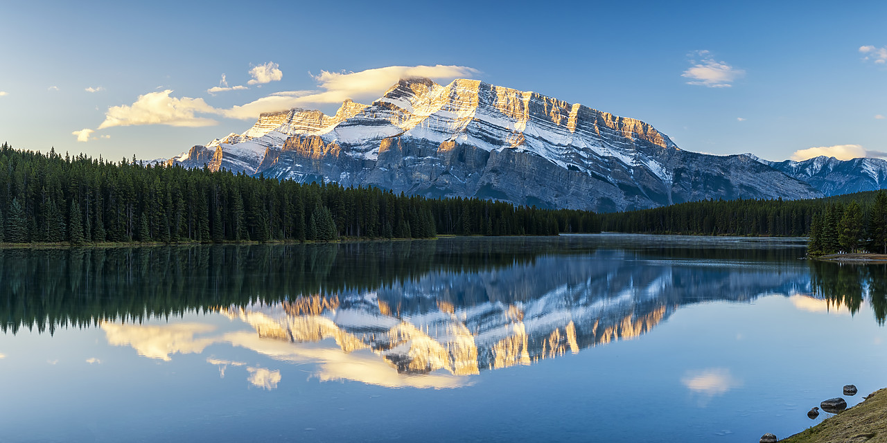 #170331-2 - Mt. Rundle Reflecting in Two Jacks Lake, Banff National Park, Alberta, Canada