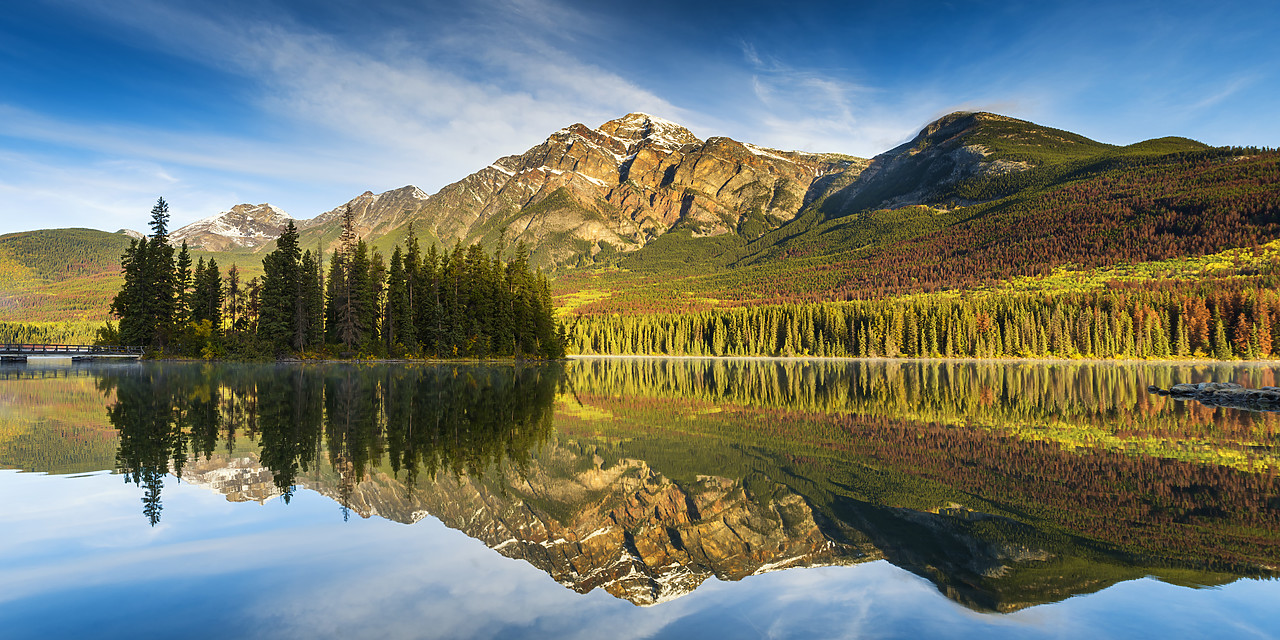#170352-2 - Pyramid Mountain Reflecting in Pyramid Lake, Jasper National Park, Alberta, Canada