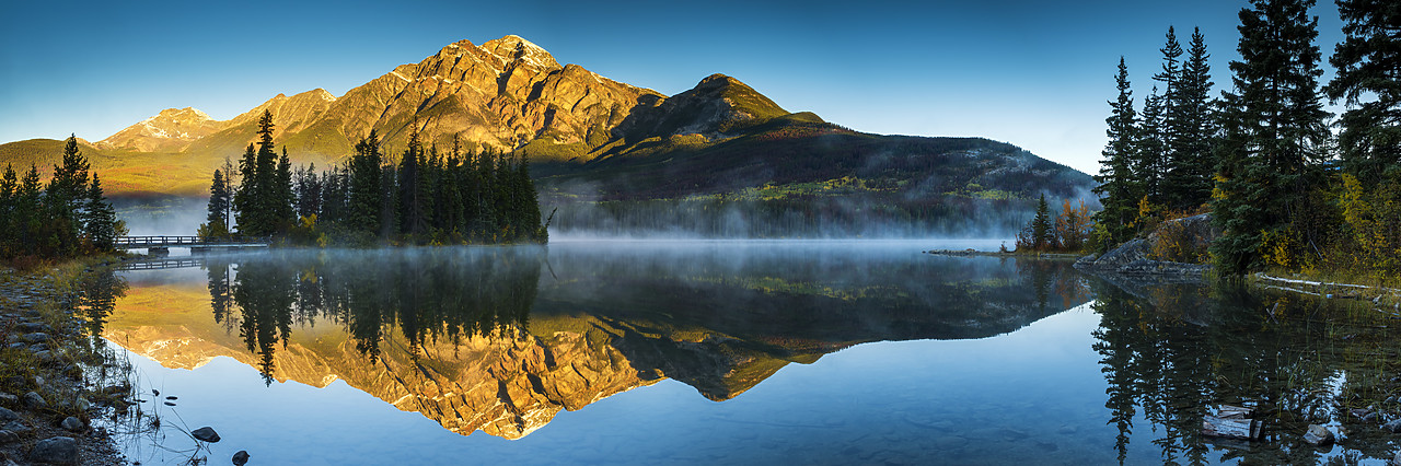#170366-2 - Mist on Pyramid Lake, Jasper National Park, Alberta, Canada
