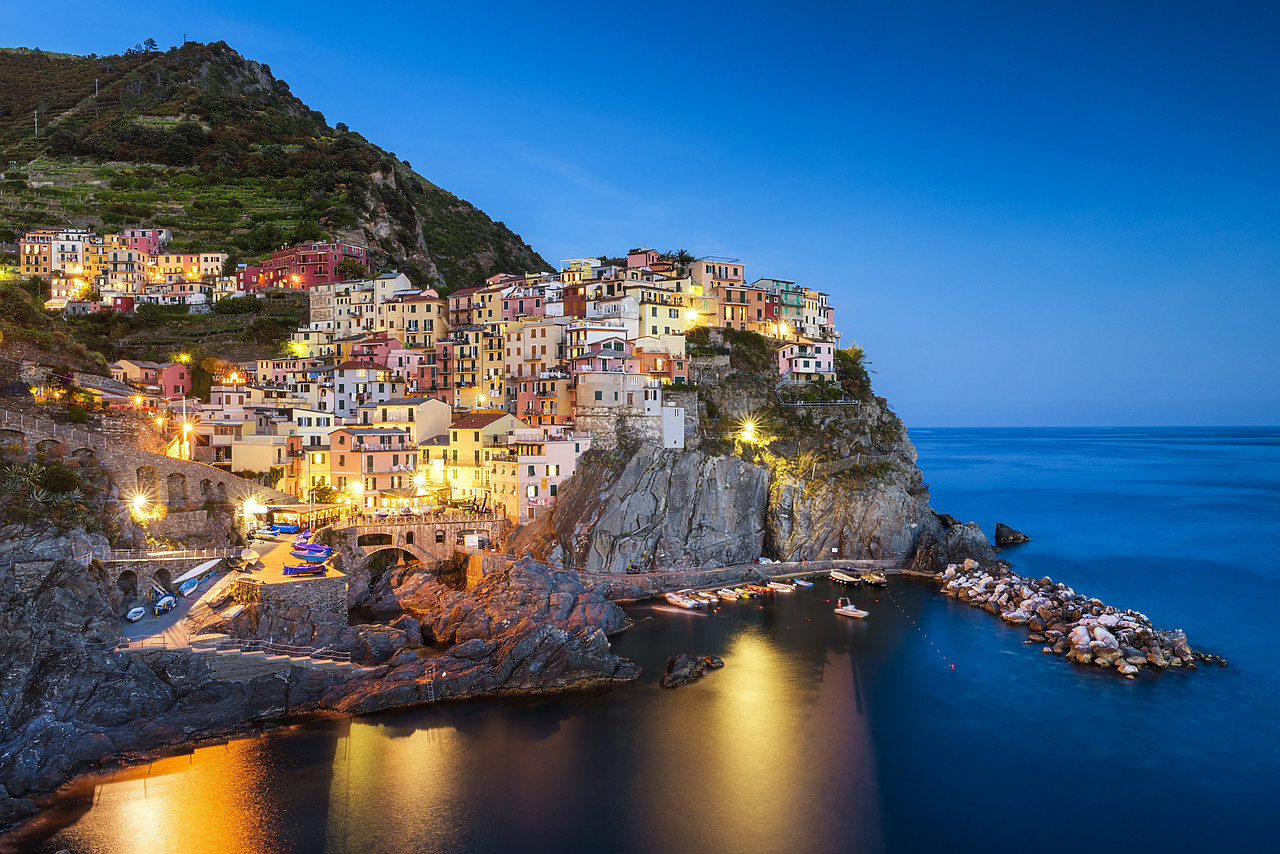 #170392-1 - Manarola at Night, Cinque Terre, Liguria, Italy